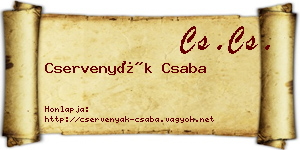 Cservenyák Csaba névjegykártya