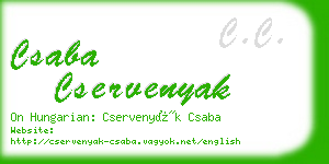 csaba cservenyak business card